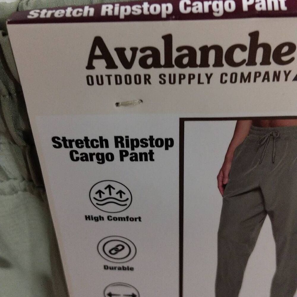 Avalanche Stretch Ripstop Cargo Pants, NWT, XL Sea Grass Green